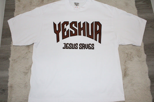 Brown YESHUA JESUS SAVES Shirt